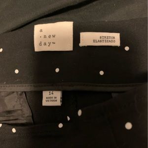 A New Day black dress pants with white dots